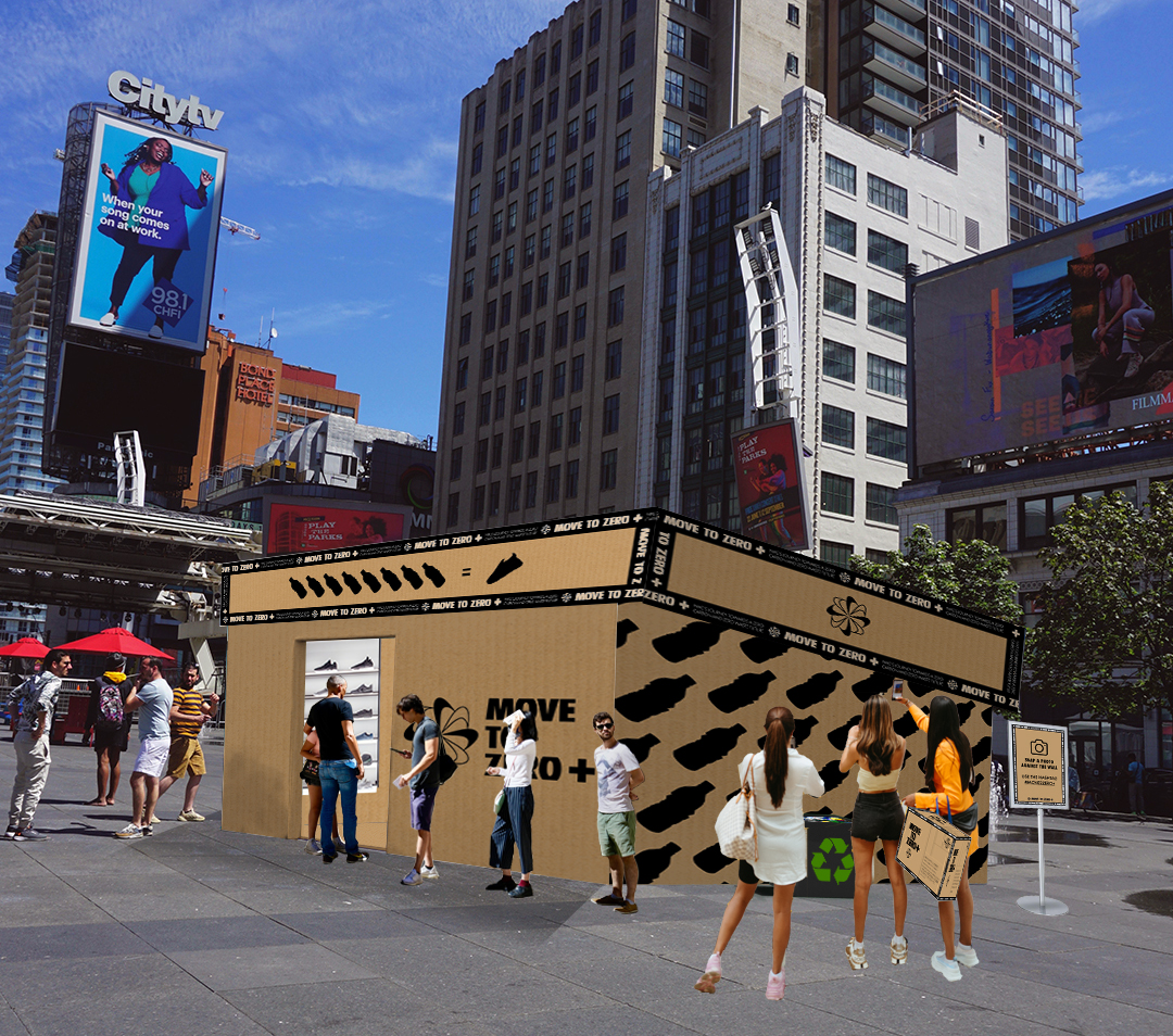 Nike Launch Campaign experiential pop-up store exterior (links to https://www.adambaileydesigns.ca/nike-launch-campaign)