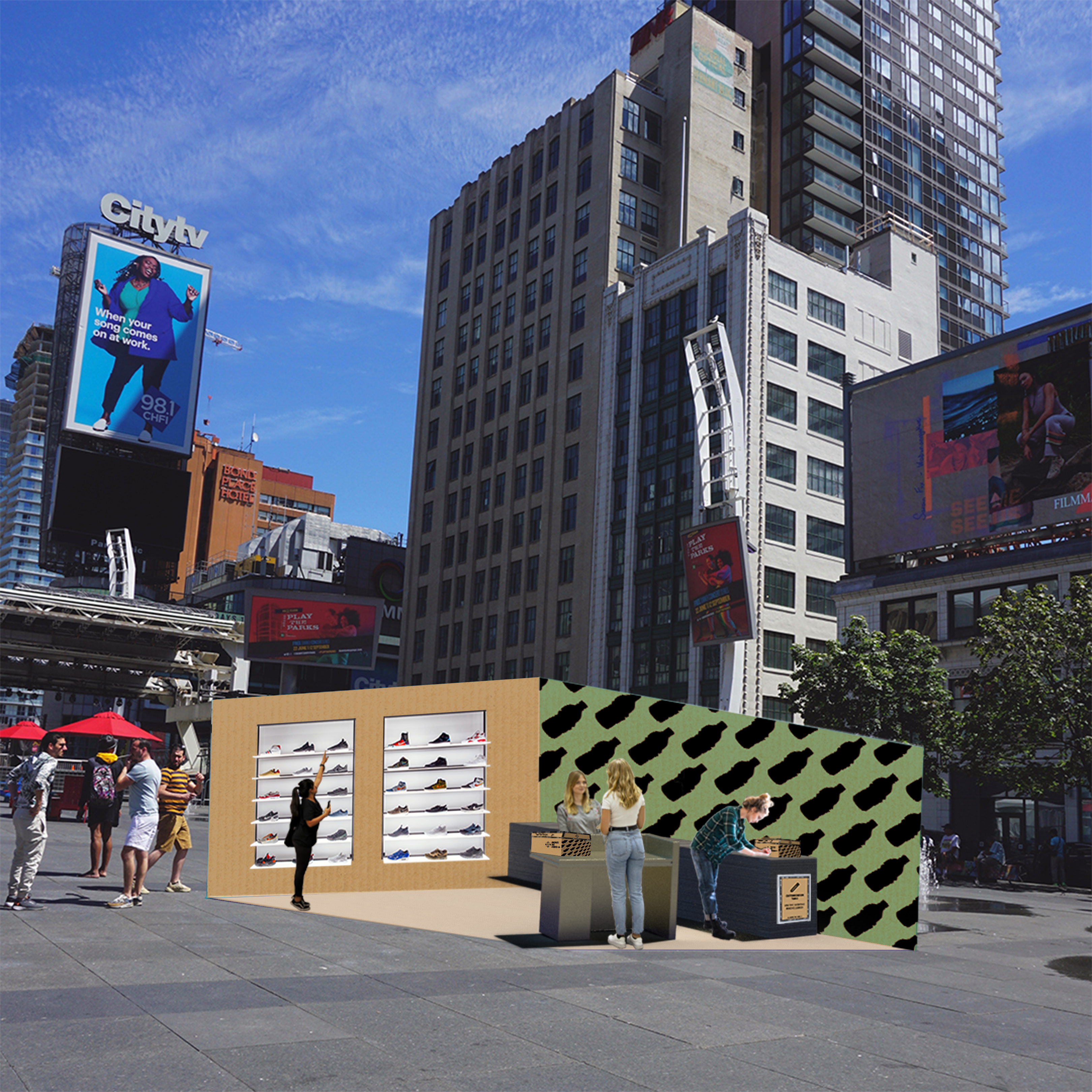 Nike Launch Campaign experiential pop-up store interior 